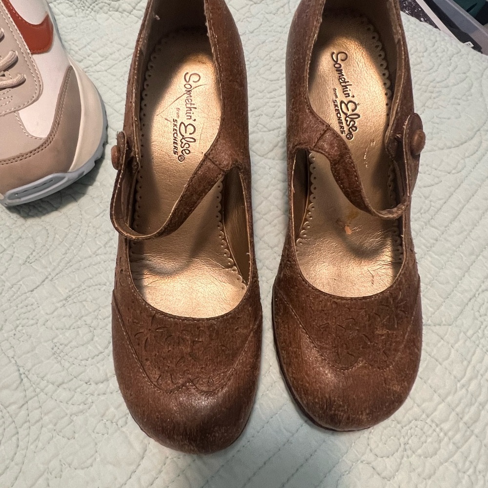 Brown Mary Jane Shoes by Sketchers